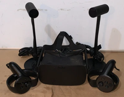 Meta Oculus Rift CV1 VR Headset + 2 Sensors (Left Stick Broken) - Image 1 of 4