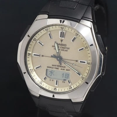 Casio WVA-620 Tough Solar Men's Watch Gold Dial Tested Excellent Condition - image 1 of 4