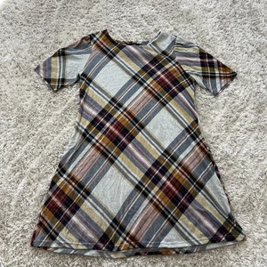 Mini Vestido R & K Polar Para Mujer MEDIANO Manga Corta Retro A Cuadros Gris Funda - Imagen 1 de 7