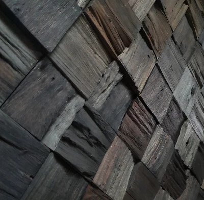 3D Echt-Holzriemchen Wandverkleidung Antik 40 x 40 cm Verblender Holzpaneele - Bild 1 von 3