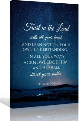 Proverbs 3 5-6 Bible Verse Wall Art Prayer Poster Scripture Wall Decor Pictures