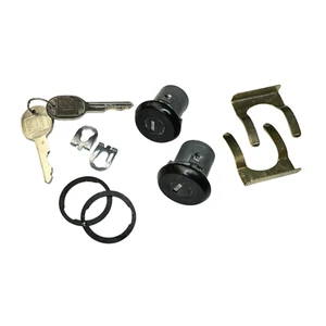 2 New OEM Black Door Lock Cylinders Set with 2 GM Keys For Chevy Pontiac 700796 - Picture 1 of 10