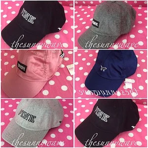 Victoria's Secret PINK Baseball Hat Cap Winter Wool Embroidered Dog/Patch Logo - Picture 1 of 5