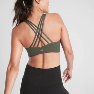 Athleta Hyper Focused Bra D-DD Yoga Pilates | Arbor Olive Medium #417221 NEW - Picture 1 of 3