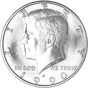1990 D Kennedy Half Dollar CN-Clad Gem BU US Coin - Picture 1 of 6