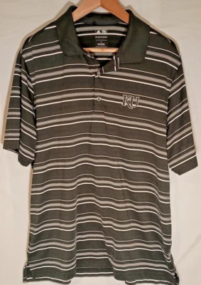Adidas Climalite Kansas Jayhawks Men's Large Polo/Golf Shirt Black - Image 1 of 3
