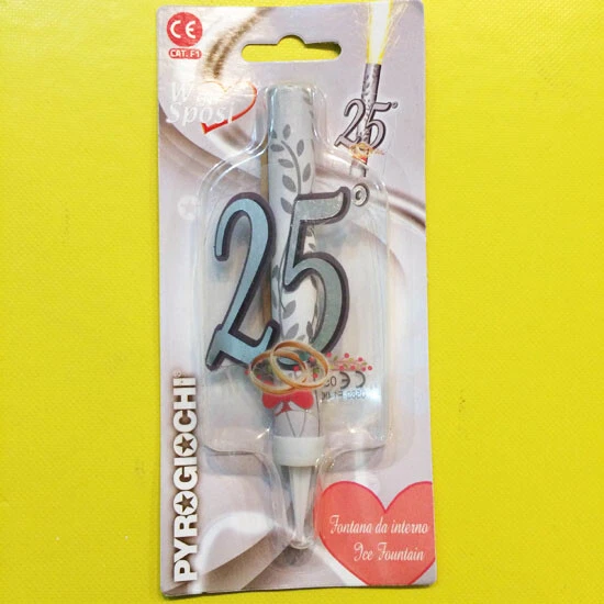 Fontana Torta 25 Anniversario Argento Pyrogiochi 8268 - Immagine 1 di 1