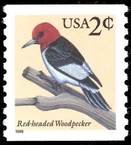 Scott 3045, The 2ȼ Red-Headed Woodpecker CoiI Issue from 1999 - MNH Single - WAG - Picture 1 of 1