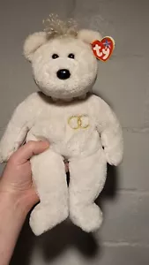 TY BEANIE BABIES/WHITE WEDDING BEAR COUPLE/BRIDE - With TAG - Picture 1 of 3