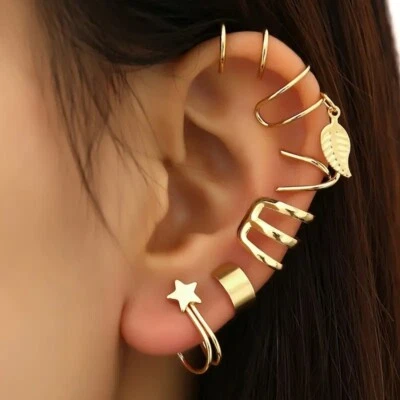 Set Mit 6 Ohrring Ohrklemme Clip Auf Knorpel Helix -piercing Ohrclip Geschenk - Bild 1 von 3