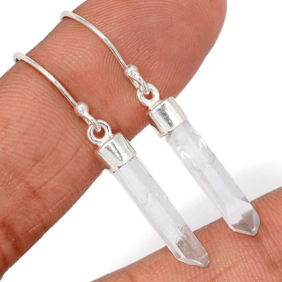 Pendientes Joyería Cristal Lemuriano Natural Cuarzo Plata de Ley 925 CE48890 Foto 1 de 1