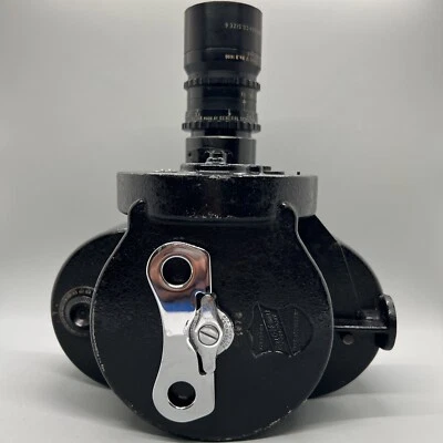 Cámara de cine de viento Bell & Howell 35 mm Eyemo 71A muy rara 9” T2.2 B1600 V Len Foto 1 de 4