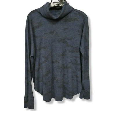 $128 НОВЫЙ MICHAEL STARS тепловой туника капот шеи синий камуфляж сделано в США маленький - Изображение 1 из 4