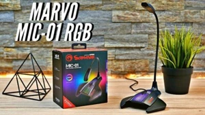 USB RGB Backlit Gaming Desktop Microphone with Flexible Neck Plug and Play - Picture 1 of 4