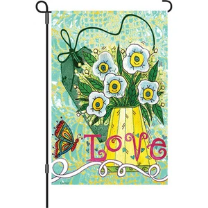 Loves Makes Me Happy Garden Size Flag (12" x 18" Approx)..5....PR 56168 - Picture 1 of 1
