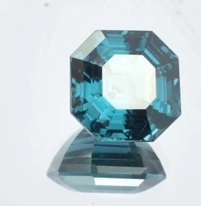 AAA Natural Indicolite Blue Green Tourmaline Asscher Cut Loose Gemstone 11x11 MM - Picture 1 of 5