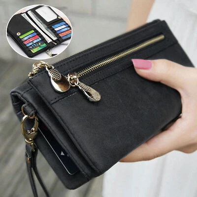 Women Lady Clutch Leather Wallet Long Card Holder Phone Bag Case Purse Handbag - Image 1 of 4