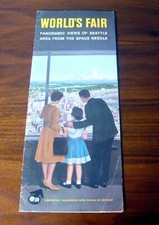 1962 Seattle World's Fair Space Needle Panoramic View Maps Booklet puget sound