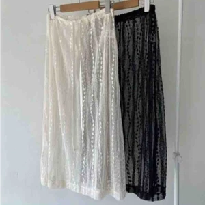 Women Girls Lace Sheer Skirt Sarong Mesh Midi Casual Retro Tie A-line Beach - Picture 1 of 8