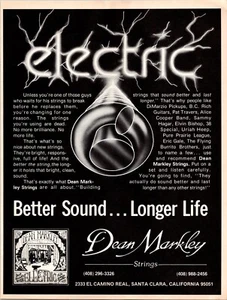 VINTAGE 1978 DEAN MARKLEY GUITAR STRINGS PRINT AD - Picture 1 of 1