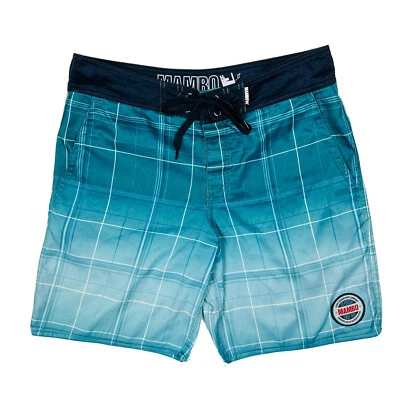 Pantalones Cortos de Tabla Mambo Para Hombre Talla M W34" Azul Patrón Cuadrado Ropa de Surf Playa Natación Foto 1 de 4