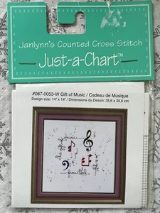 Janlynn Just-a-Chart GESCHENK DER MUSIK musikalische gezählte Kreuzstichkarte 14 x 14" - Bild 1 von 3