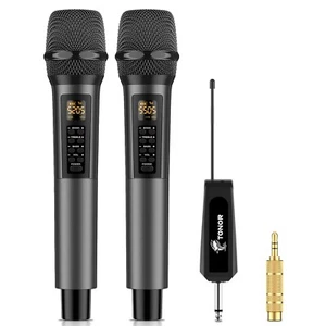 TONOR Wireless Microphones with Treble/Bass/Echo, Dual Dynamic Handheld Singing - Picture 1 of 10