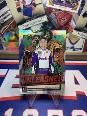 2023 Donruss Rainbow Holo /199 Unleashed Insert Denny Hamlin U6 - Image 1 of 3