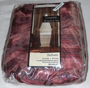 NUEVO JUEGO DE CORTINA BETHANY 54"" W 84"" DE LARGO 2 PANELES CON CENEBACKS VENTANA CORTINA - Imagen 1 de 2