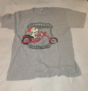 Gebrauchtes Herren T-Shirt Peanuts Snoopy "Cruisin' (Cruising) Christmas" grau Größe L - Bild 1 von 5