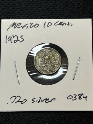 México 10 Centavos 1925 Excelente Estado XF .720 Plata Foto 1 de 2