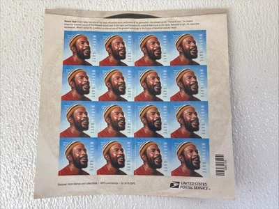 MARVIN GAYE SOUL MUSIC ICON LEGEND 2018 US SCOTT FOREVER 16 STAMP SHEET - Image 1 of 3