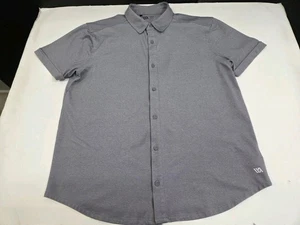 Camisa gris con botones de manga corta (puños) para hombre VRST talla grande #7512 - Imagen 1 de 9