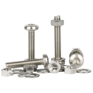 Tornillos de máquina con cabeza de cacerola Torx M4 M5 + tuercas y arandelas hexagonales A2 acero inoxidable - Imagen 1 de 15