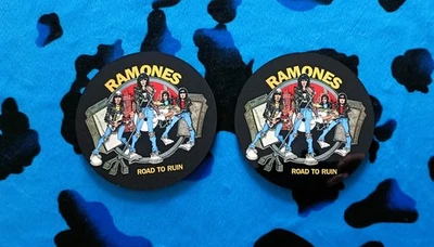 RAMONES - ROAD TO RUIN -  PAIR OF PRINTED ROUND COASTERS - Image 1 of 2