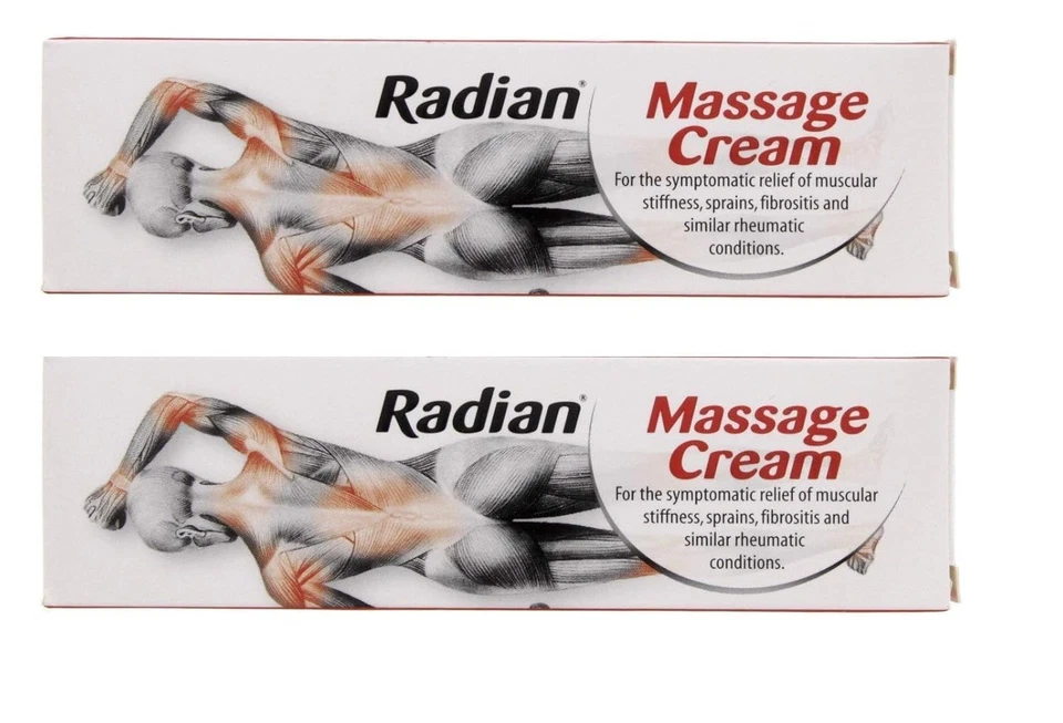 Pack-2 Radian Natural Massage Cream For Instant Relief Body 100G/3.5oz-Fast Ship - Image 1 of 4