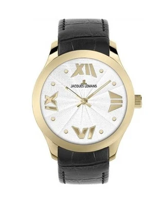 JACQUES LEMANS Relógio Feminino Analógico Quartzo Casual Vestido Clássico Mostrador Prata Waterp - Imagem 1 de 3