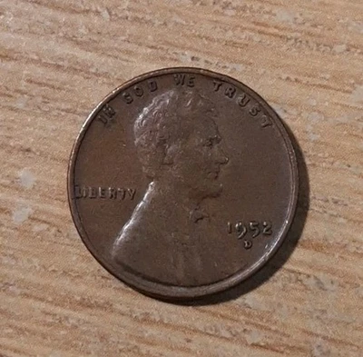 1952-D LINCOLN WHEAT PENNY DENVER ONE 1 CENT MM9 - Image 1 of 2