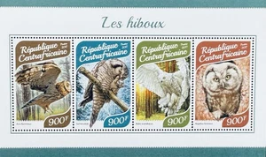 CENTRAL AFRICA OWLS STAMPS SHEET 2017 MNH SNOWY OWL BOREAL SHORT EARED BIRD - Picture 1 of 1