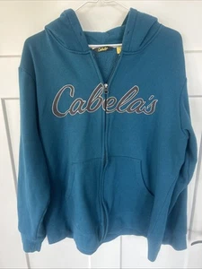 Cabela’s Fleece-gefütterter Hoodie XL - grünlich blau - durchgehender Reißverschluss mit Fronttaschen - Bild 1 von 13