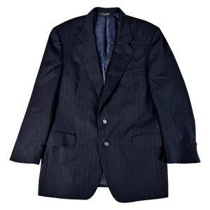 Jos. A. Banks Black Pinstriped Two Button Single Vent Sports Coat Men's Size 44R - Picture 1 of 24