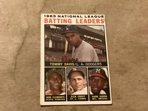 1964 Topps Baseball Batting Leaders #7 Hank Aaron Roberto Clemente - Lite Corner - Imagen 1 de 2