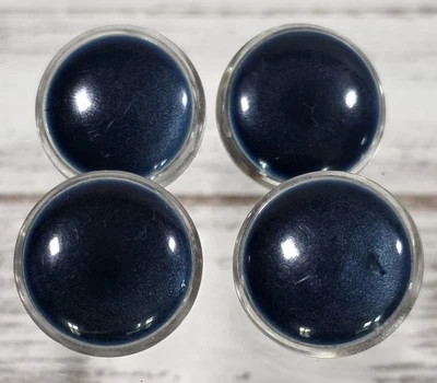 (4) Vintage MCM Clear w/ Navy Blue Center Plastic Shank Buttons Set - Image 1 of 4