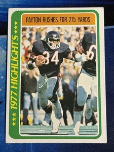 Topps Football #3 1978 Walter Payton 1977 Highlights Bears - Imagen 1 de 2