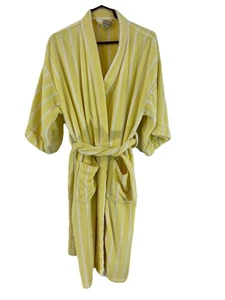 Sea Island Loungewear Einheitsgröße gelb gestreift türkische Baumwolle Spa Bademantel - Bild 1 von 7