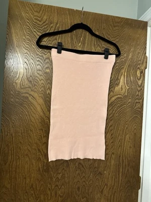 Falda lápiz elástica acanalada rosa claro Double Zero mediana para mujer Foto 1 de 4