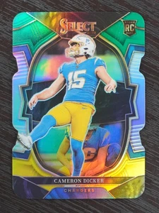 Cameron Dicker RC 2022 Panini NFL Select Concourse verde amarillo troquelado Prizm  - Imagen 1 de 2