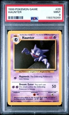 1999 POKEMON GAME #29 HAUNTER PSA 9 MINT BASE SET UNLIMITED - Image 1 of 2