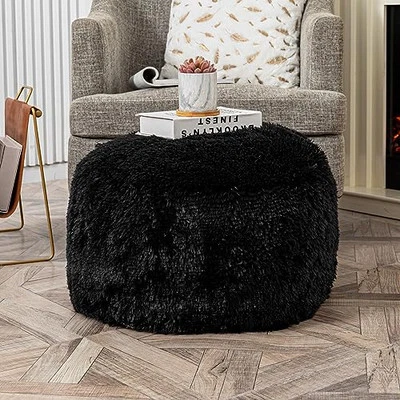  Pouf Ottoman Floor Pouf Cover Ottoman Foot Rest NO Filler 20x20x12 Inches  - Image 1 of 4