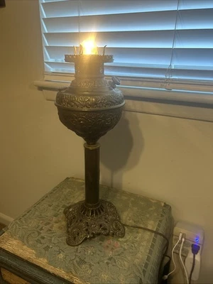 Antique "ROCHESTER LAMP CO." R.L. CO. #850 Converted Oil Lamp. Made USA - Image 1 of 4